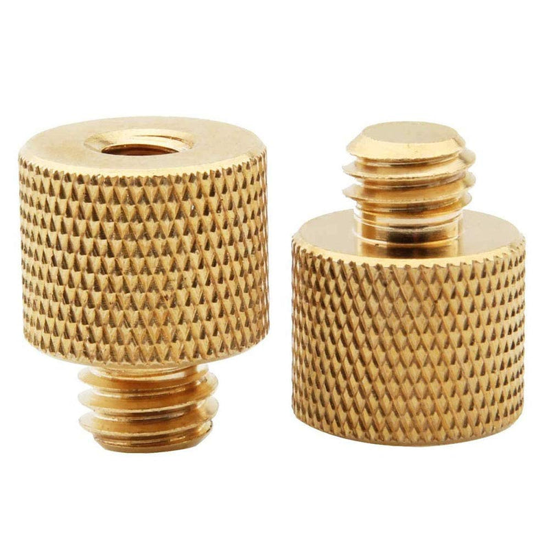 Standard 1/4"-20 Female to 3/8" -16 Male Tripod Thread Reducer Screw Adapter (Brass) Precision Made, Accessories for Microphone Holder Screw to Camera Tripod Screw Adapter Conversion Connector(4 Pack) 3/8 male to 1/4 female