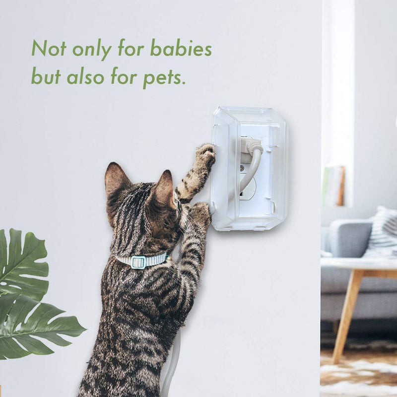 EUDEMON Baby Safety Electrical Outlet Cover Box Childproof Large Plug Cover for Babyproofing Outlets Easy to Install & Use (Transparent) Transparent