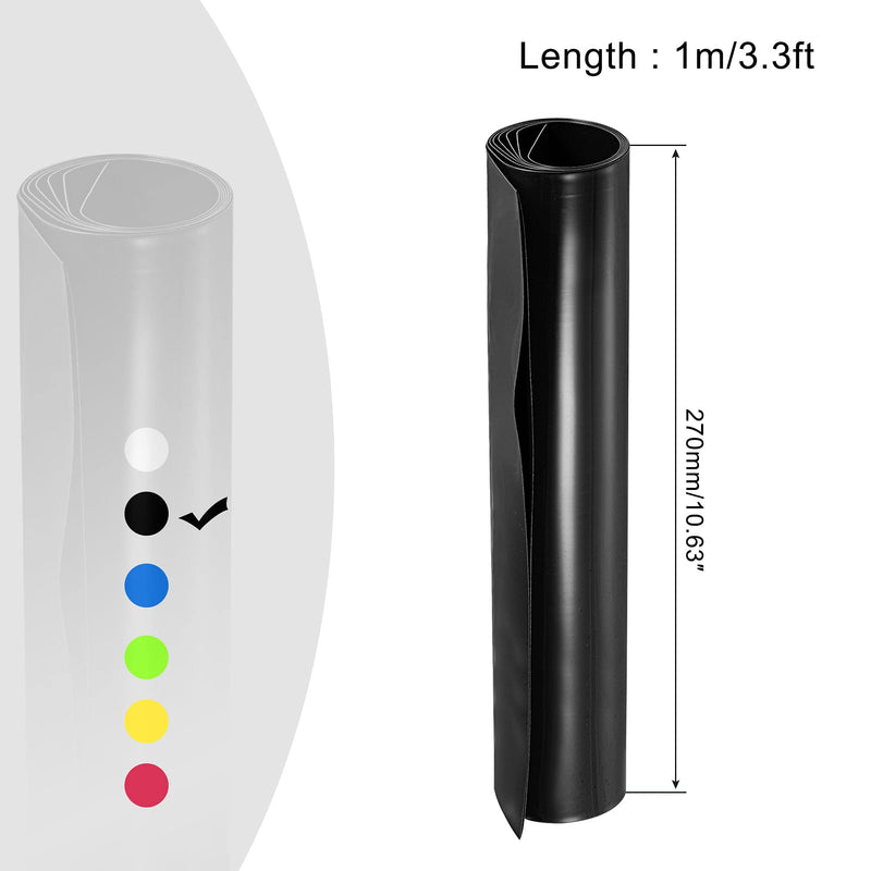 MECCANIXITY Battery Wrap PVC Heat Shrink Tubing 270mm Flat 1m Black Good Insulation for Battery Pack