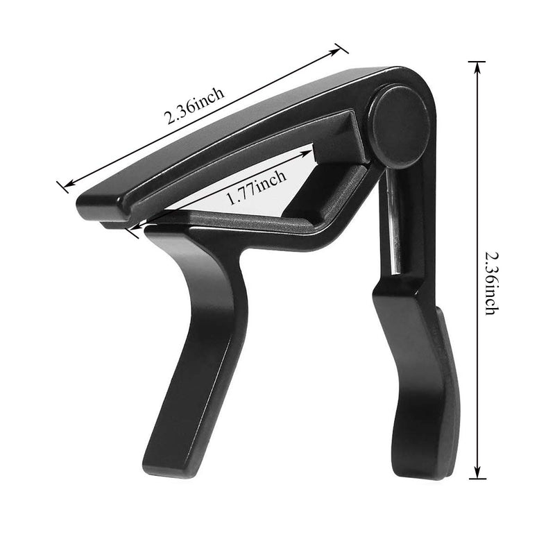 Ukulele Capo,Ukulele Clamp,Ukulele Clip,Black,for Soprano,Concert,Tenor,baritone-Ukulele Professional Capo(Black) Black