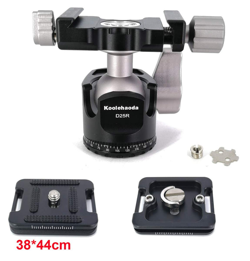 koolehaoda Mini Panoramic Tripod Ball Head, 360 Degree Rotating Panorama Ballhead with Arca Plate 1/4 to 3/8 Srew Adapter for Tripods Monopod Slider DSLR Camera Camcorder.(D25R)