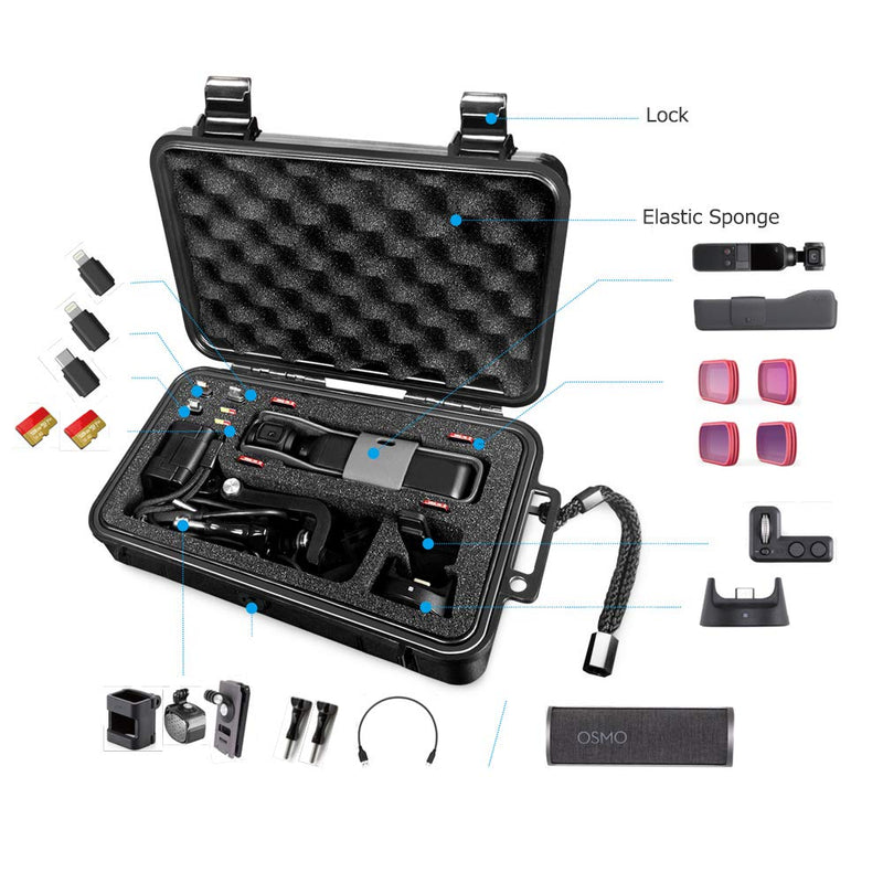 Lekufee Portable Small Waterproof Hard Case for DJI Osmo Pocket 1 Camera and Accessories(Case Only)