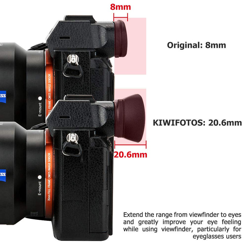 Kiwifotos Soft Long FDA-EP18 Viewfinder Eyecup Eyepiece for Sony A7 A7II A7III A7R A7RII A7RIII A7RIV A7S A7SII A9 Camera for Sony A7 III A7 II A7 A7R IV A7R III A7R II A7R A7S II A7S A9 Camera Sony FDA-EP18 Replacement