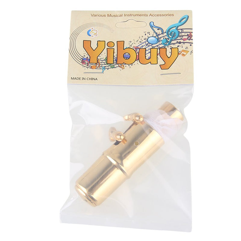 Yibuy #7 Golden Brass B-flat Soprano Saxophone Mouthpiece with Ligature Reed