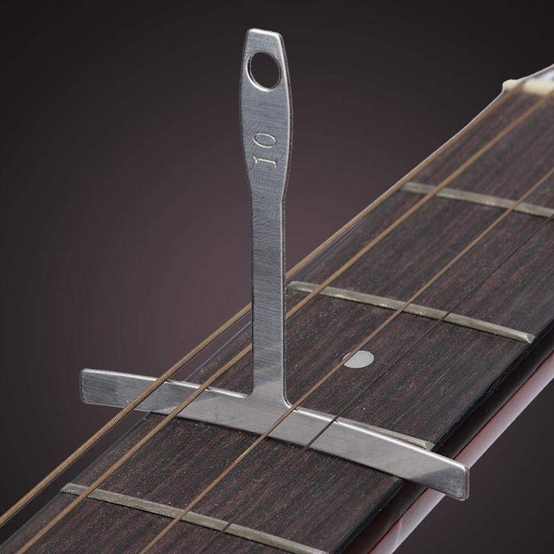 9PCS Guitar Luthier Tool, Stainless Steel Understring Radius Ruler Gauge for Guitar Measuring Tool Repair Kits(Silver) Silver
