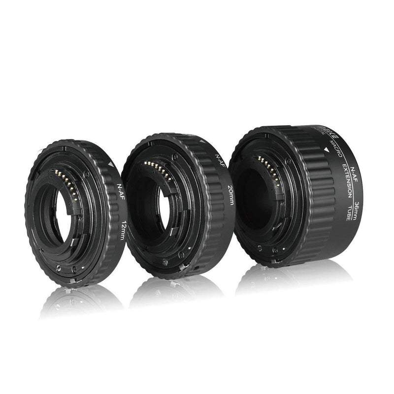 MEIKE MK-N-AF1-B Auto Focus Macro Extension Tube Set for Nikon DSLR Camera 10MM 20MM 36MM D80 D90 D300 D300SD800 D3100 D3200 D3400 D5000 D51000 D5200 D7000 D7100 etc (Bayonet and Body All Plastic