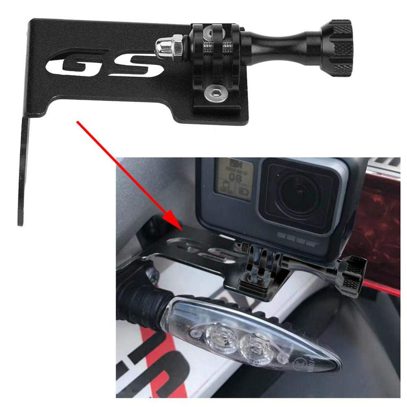 Motorcycle Front Left Camera Support Bracket Go Pro Side Camera Bracket Stand for R1200gs Lc R1200gs Lc Adv(Black) Black