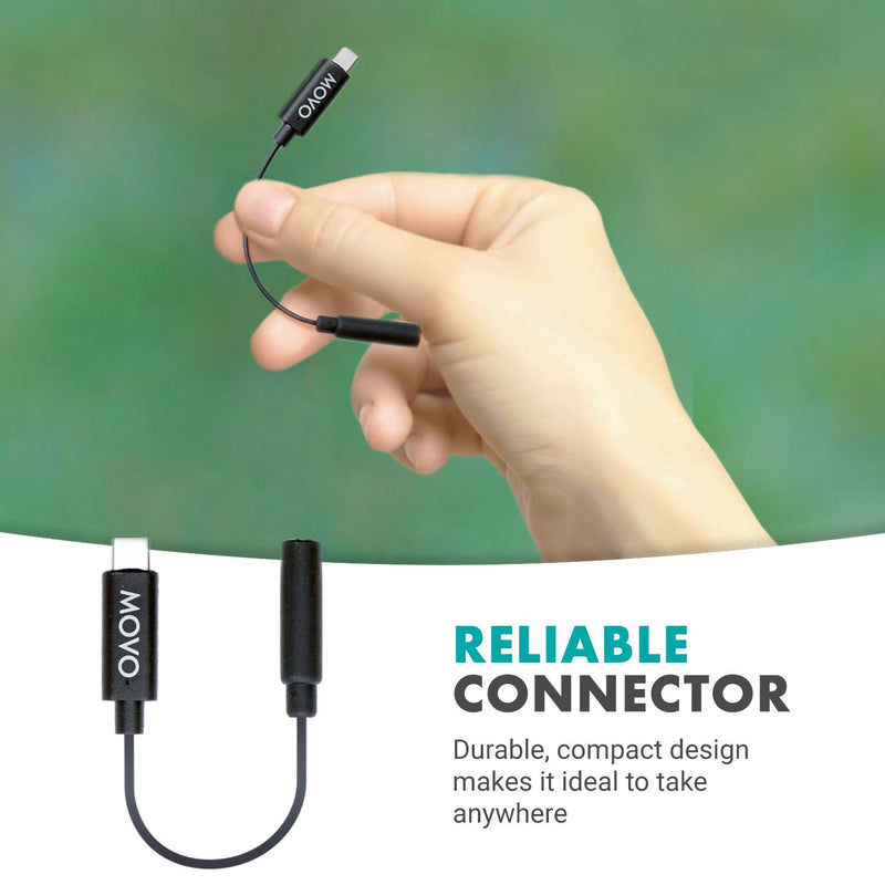 Movo PMA-1 DJI Osmo Pocket Microphone External Sound Adapter USB Type-C to 3.5mm TRS External Microphone and Audio Adapter is The Perfect Microphone Adapter for Your DJI Osmo Pocket Accessories kit