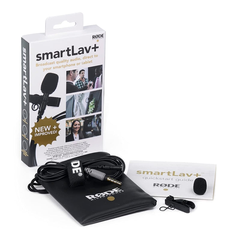Rode SmartLav+ Omnidirectional Lavalier Microphone for iPhone and Smartphones, Black