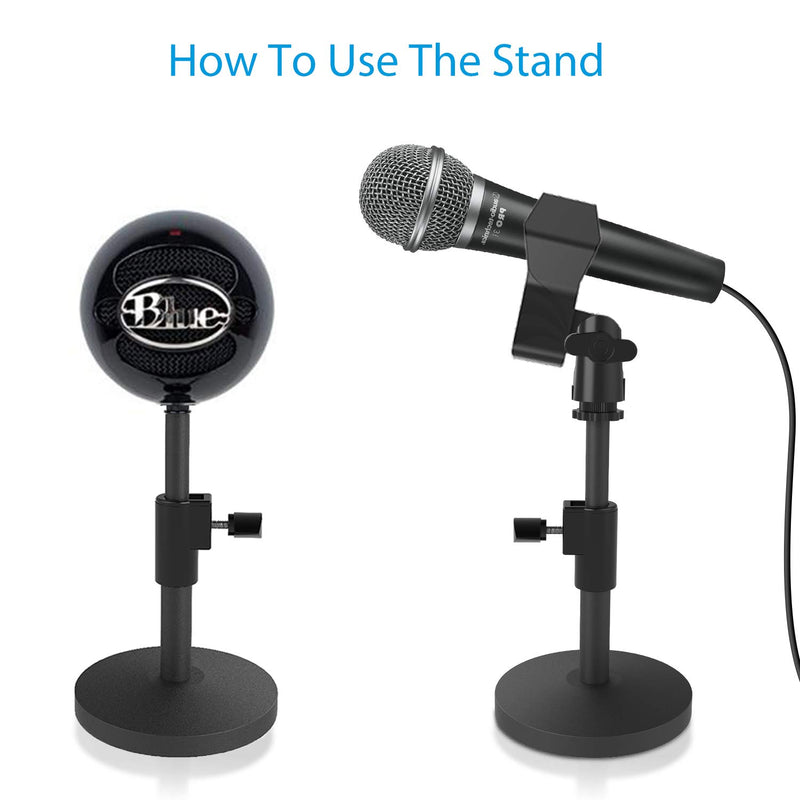 [AUSTRALIA] - 2020 Upgraded Adjustable Mic Stand Metal Tabletop Microphone Stands With Mic Clip For Meetings, Lectures and Podcasts Compatible For Blue Yeti Snowball Spark & Other Microphone 