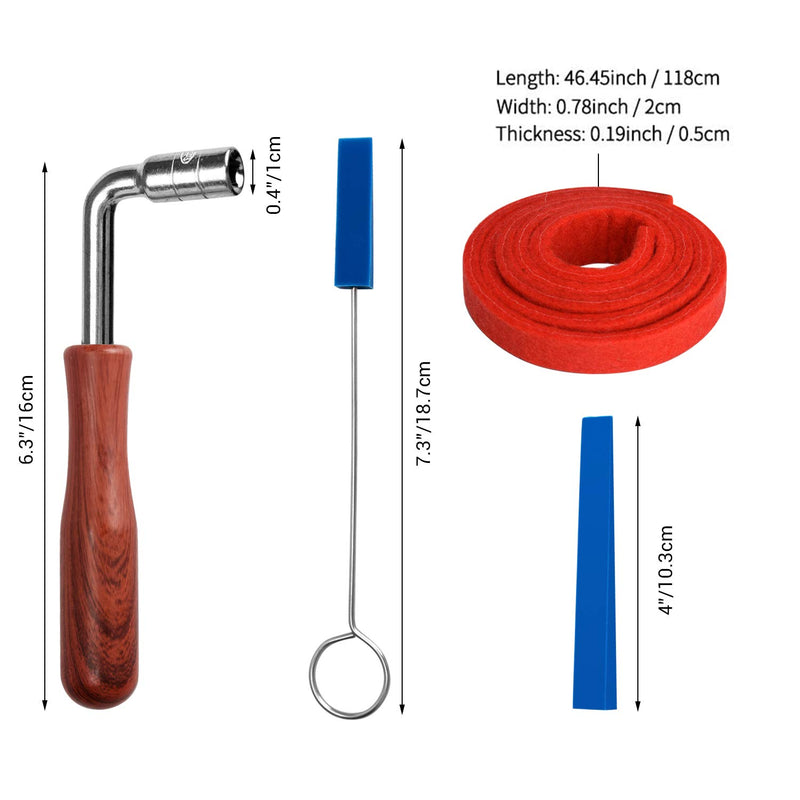 Facmogu 11 Pcs Piano Tuning Kit, Professional Tune Piano Kit/Piano Tuning Wrench Hammer/Felt Temperament Strip/Rubber Mutes