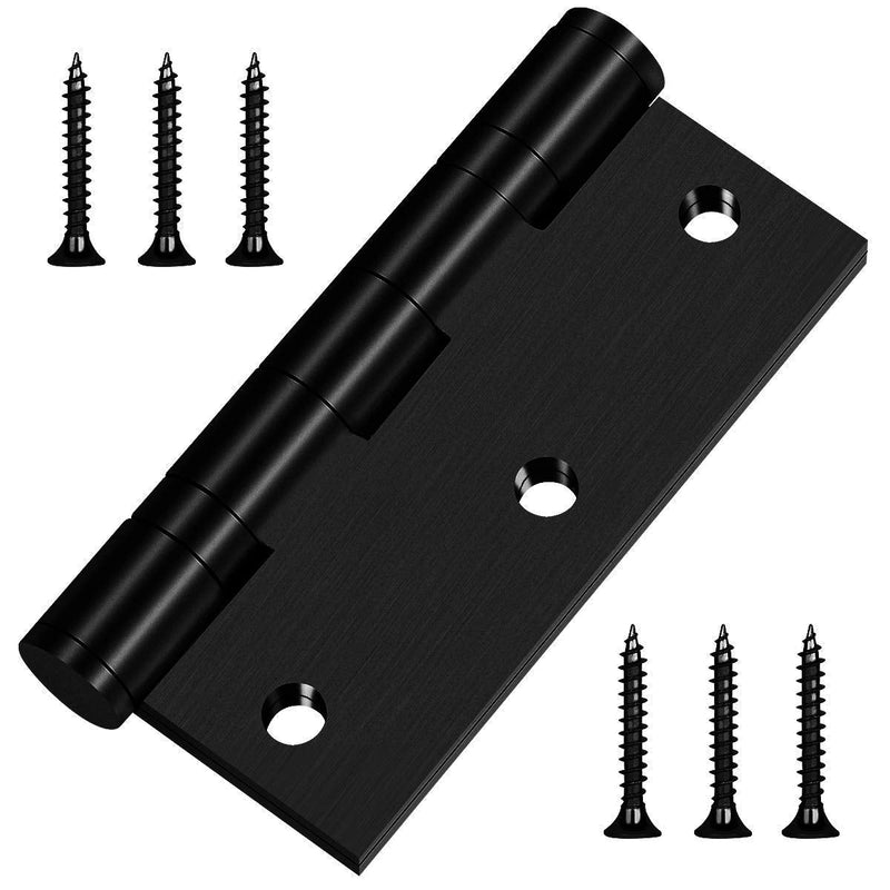 Hommyzone Commercial and Residential 3‘’x 2.4‘’ 304 Stainless Steel Door Hinges,3 Inch Ball Bearing Hinge with Square Corners (Matte Black)-Pack of 2 Matte Black