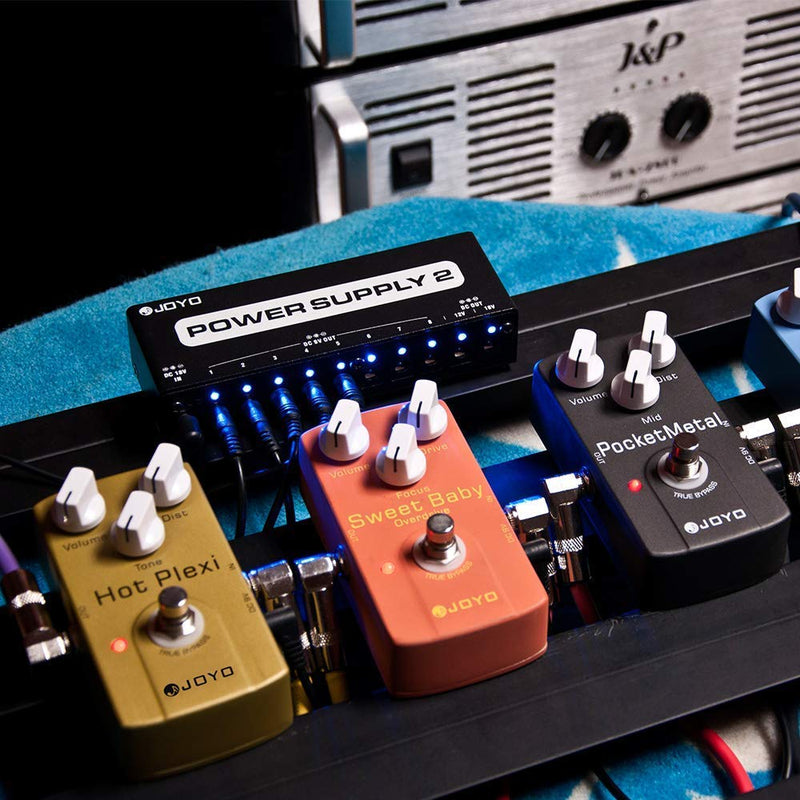 JOYO JP-02 Power Supply 10 Output 9V 12V 18V Options Isolated Short-Circuit Overload Protection for Effect Pedal