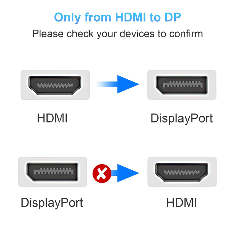 HDMI to DisplayPort Converter with USB Power, CableCreation 4K x 2K@30Hz HDMI Male to DP Female Adapter/Converter for Xbox One, Compliant with VESA Dual-Mode DisplayPort 1.2, HDMI 1.4