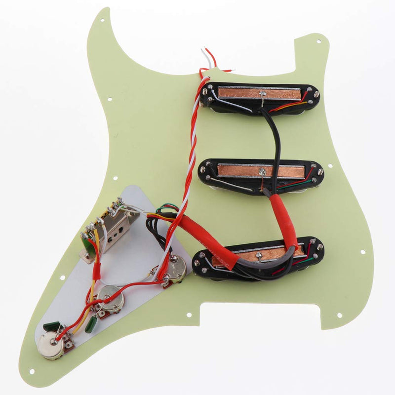 Alnicov SSS 11 Hole Strat Guitar Loaded Pickguard Prewired Scratch Plate For Electric Guitar milky with 3 dual rail humbucker pickup Light cyan