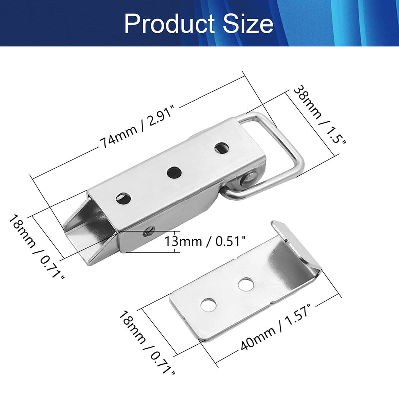 Juvielich 74mm Knob Hasp Locks Twist Keyed Hasp Lock Stainless Steel Safety Hasp Latches Keyed for Small Doors Cabinets File Drawer Lock Freezer Door Lock Silver 2PCS