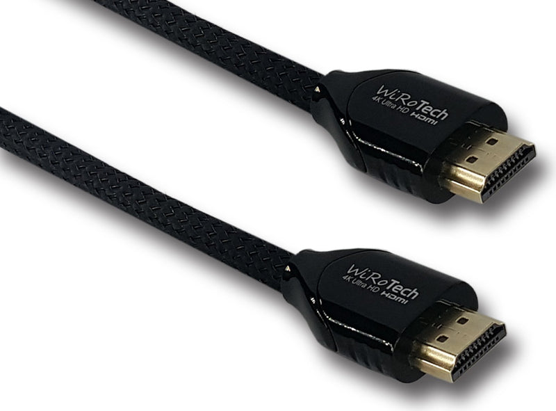 WiRoTech HDMI Cable 4K Ultra HD with Braided Cable, HDMI 2.0 18Gbps, Supports 4K 60Hz, Chroma 4 4 4, Dolby Vision, HDR10, ARC, HDCP2.2 (25 Feet, Black) 25 Feet