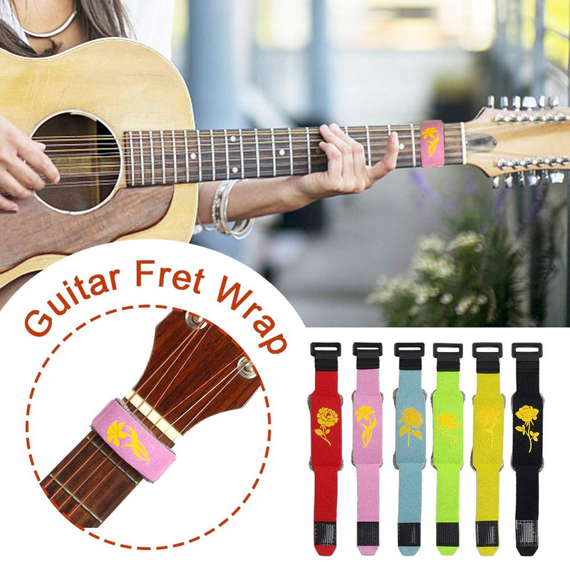 Patzbuch Guitar String Mute Strap, Guitar String Mute Strap, Frets Wraps String Muter Guitar Fret Strings Mute Noise Damper Muter Wraps, suitable for Guitars, Basses Black