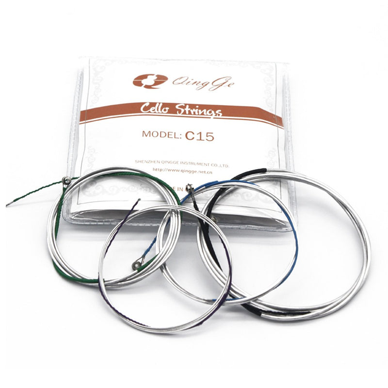 QINGGE Cello Strings 1 Set Generic Aluminum-magnesium alloy Wound cello strings 4/4 3/4 Size (4/4)