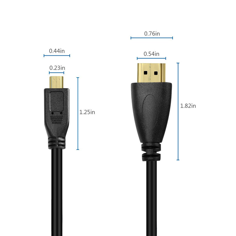 UCEC 11.81"/30cm 4k Coiled Micro HDMI to Full HDMI Cable for Atomos Ninja Star Recorder Camcorder 1 feet hdmi cable