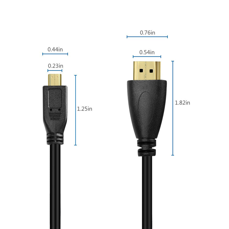 [AUSTRALIA] - UCEC Micro HDMI to HDMI Male Cable - Stretched Length - Supports Ethernet, 3D and Audio Return spring micro HDMI cable 