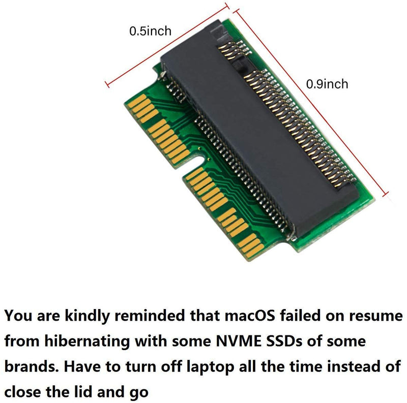 USECL 2 Pack M.2 NVME SSD Hard Disk Convert Adapter for MacBook Air Pro Retina Mid 2013 2014 2015 2016 2017, NVME/AHCI SSD Upgraded Kit for A1465 A1466 A1398 A1502