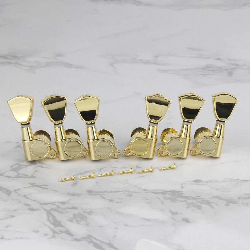 FLEOR 3L3R Guitar Tuners Machine Heads Golden Vintage Keystone Style Tuning Pegs Keys Set Fit Les Paul Guitar Replacment