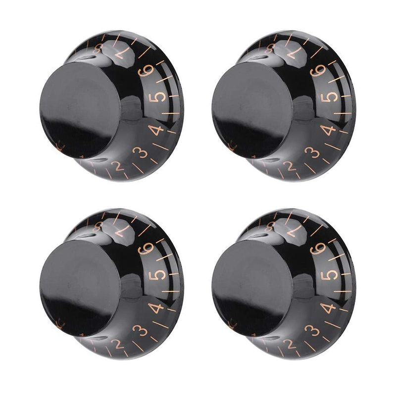 Dilwe Guitar Control Knobs, 4 Pcs Speed Tone Volume Control Knobs for EPI LP Electric Guitar Accessory Black+Gold