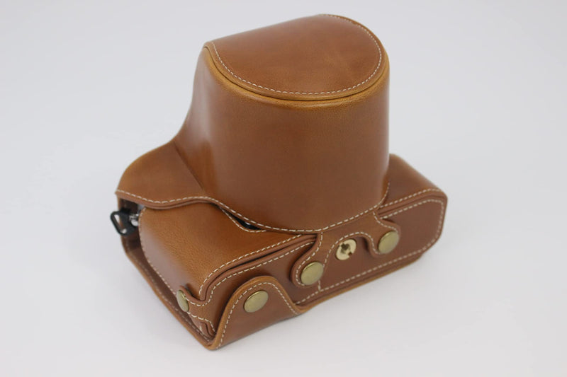 Z fc Zfc Case, BolinUS Handmade PU Leather Fullbody Camera Case Bag Cover for Nikon Z fc Zfc with 28mm Lens Bottom Opening Version + Neck Strap + Mini Storage Bag (Brown) Brown