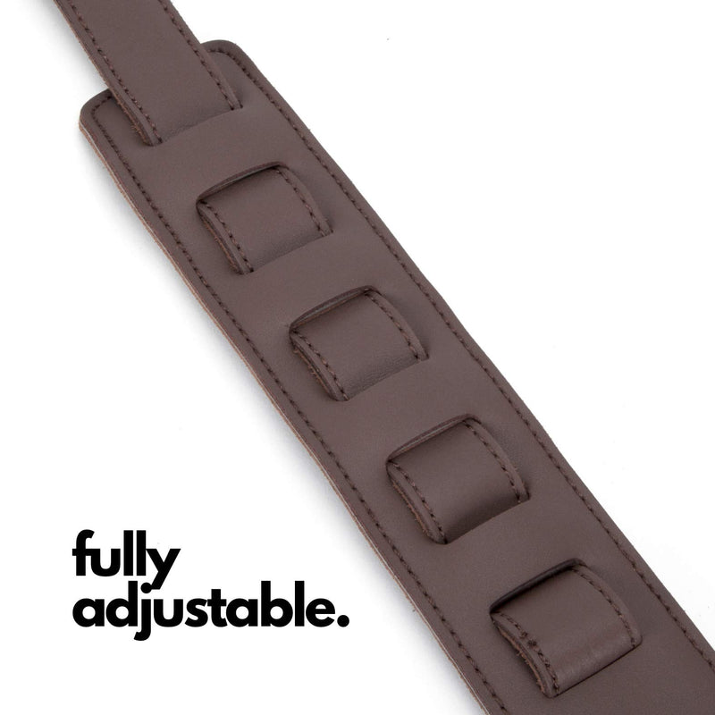 Dat Strap Leather Guitar Strap | for Electric, Acoustic, Electro-Acoustic, Bass, and Classical Guitar | Padded for Extra Comfort | Dark Brown | Includes 2 FREE Pick Geek Steel Picks One Size