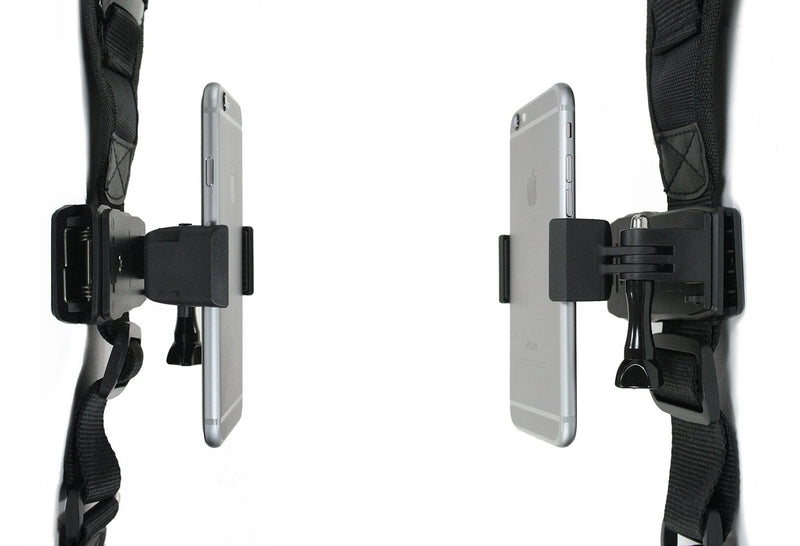 Action Mount Wearable Backpack Clip and Phone Holder Setup. Compatible Mount System with Wearable Battery Pack, and Sport Camera. Wear Your Device While Hiking/Traveling. (Backpack Clip/Phone Mount) Backpack Clip/Phone Mount