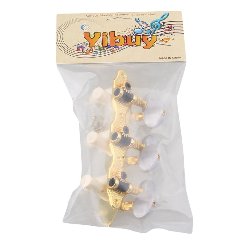 Yibuy Golden Classical Guitar Tuning Pegs Machine Heads Guitar Tuners w/ 8pcs Screws
