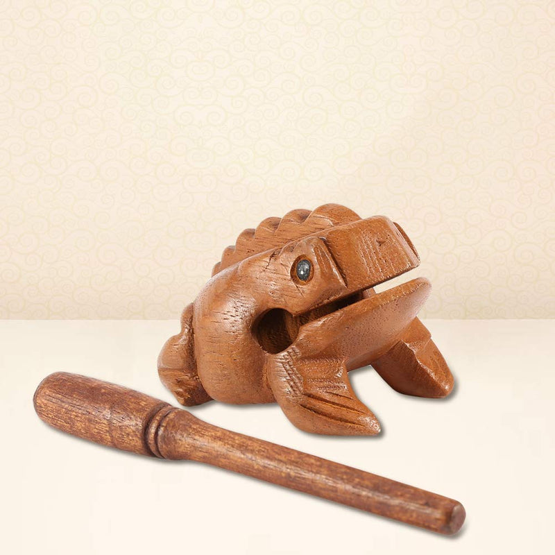 Wood Frog Guiro Rasp Thailand Hand Carved Wooden Frog Guiro Rasp Croaking Sound Toy Musical Instrument Tone Block Natural Finish Five Sizes(#5) #5