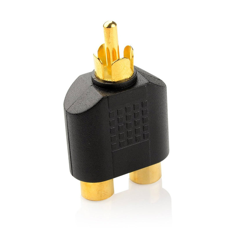 FolioGadgets RCA Y-Splitters (1 Male Jack to 2 Female Plugs) Connector AV Audio/Video Adapter - 4-Pack