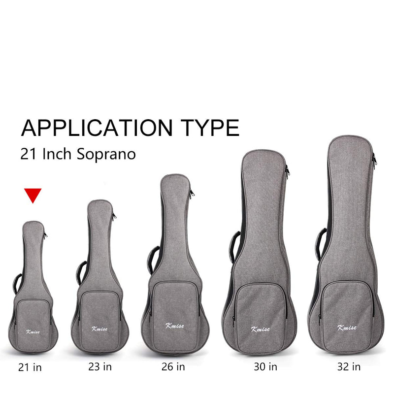 [AUSTRALIA] - Kmise Soprano Ukulele Gig Bag 21 inch Soft Carring Case Double Strap With 3 Picks 