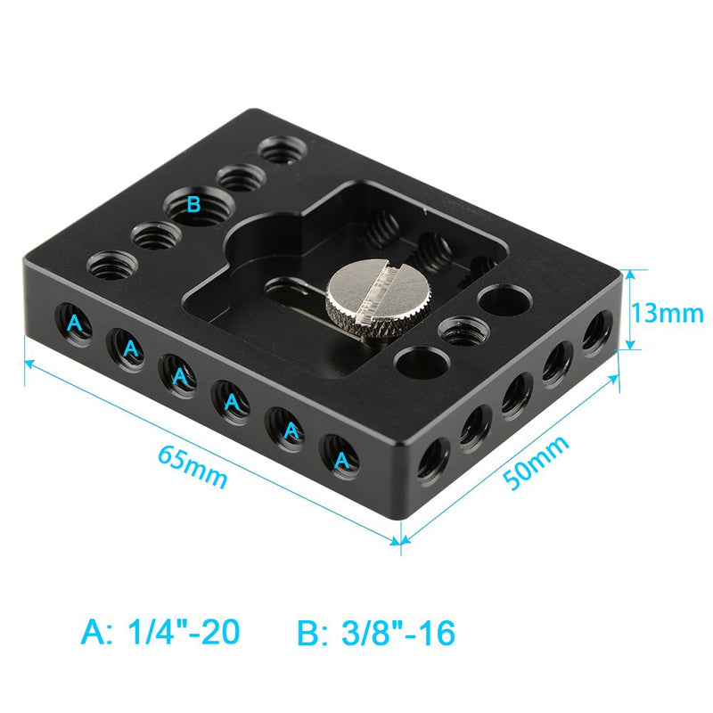 CAMVATE Camera Baseplate with 1/4" & 3/8" Thread Hole for DSLR Camera Cage Rig