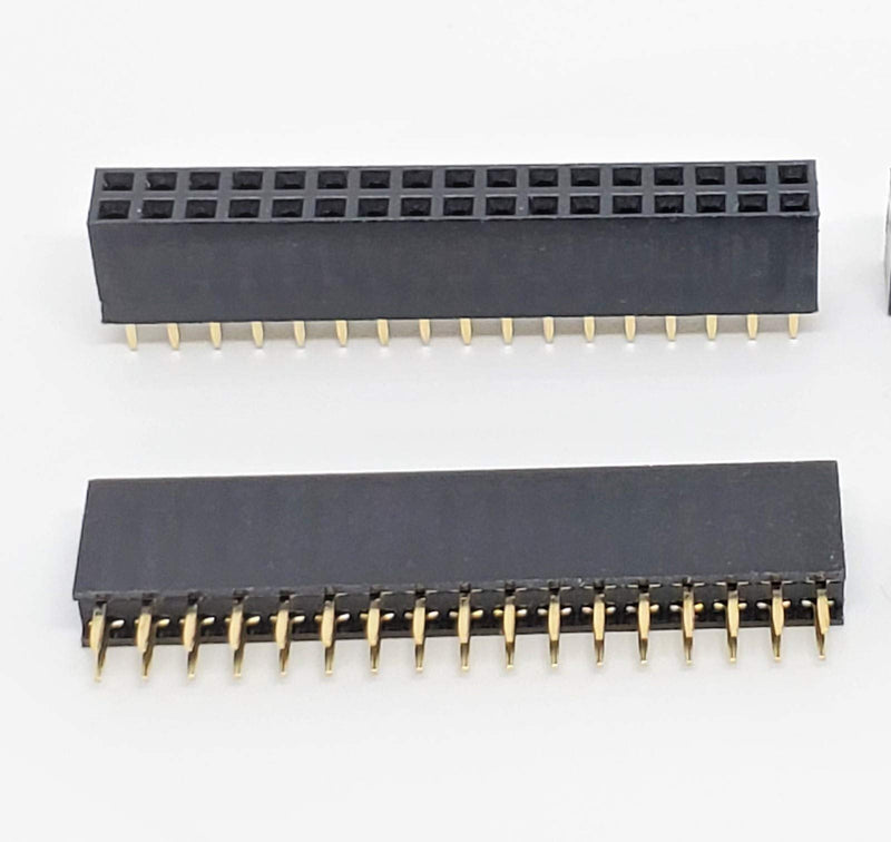 Connectors Pro 25-Pack 34P 2.54mm 0.1" Pitch PCB Female Pin Headers 2x17 Dual Rows 34 Pins Female Sockets to Male Straight PCB DIP, Double Rows PC Board Through-Board Strip 2x17-34P-25PK