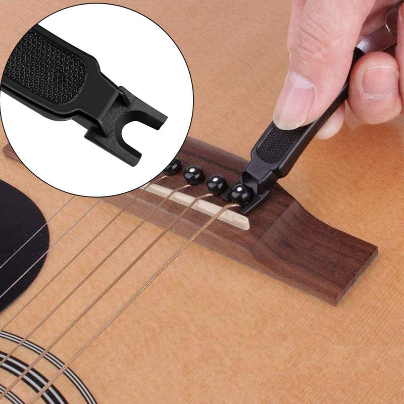 Guitar String Winder, 2 Pieces Guitar String Winder Cutter, String Cutter Guitar String, Guitar String Winder Tool, with Winder, for Guitar Electric Guitar Ukulele Repair Accessories (Black)