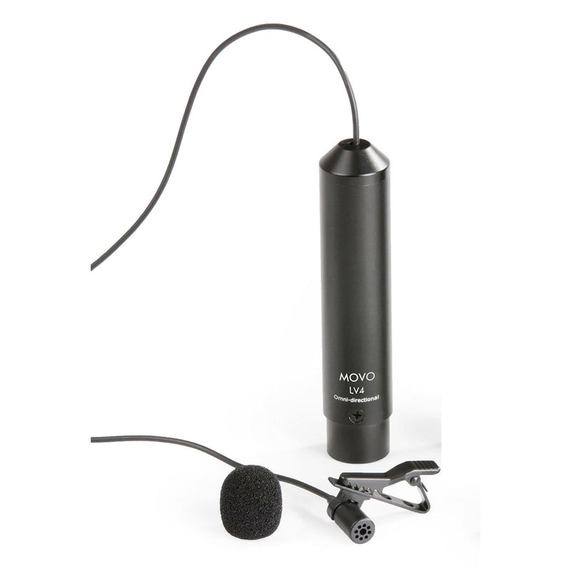 [AUSTRALIA] - Movo LV4-O Omnidirectional XLR Lavalier Microphone Phantom Power with Metal Lapel Clip and Windscreen Accessories - Great External Lav Mic for Music, Podcast, Live Stream, Filming or YouTube Recording 