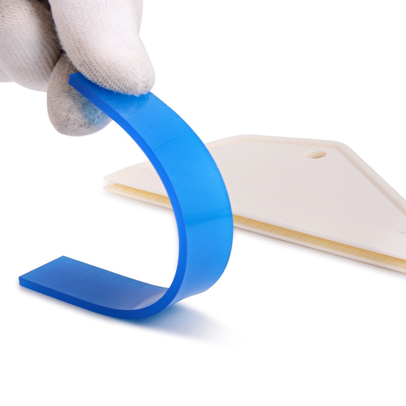 FOSHIO 4Pack White Auto Home Kitchen Bathroom Shower Squeegee Hand Squeegee Window Wiper Mirror Wiper with Blue Silicone Water Blades
