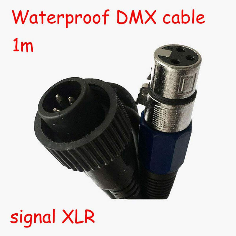 Waterproof DMX Cables 1m 3 Pin Signal XLR Connection Stage Par Light Led Wash Light Cable Wire 1PCS Waterproof DMX cable