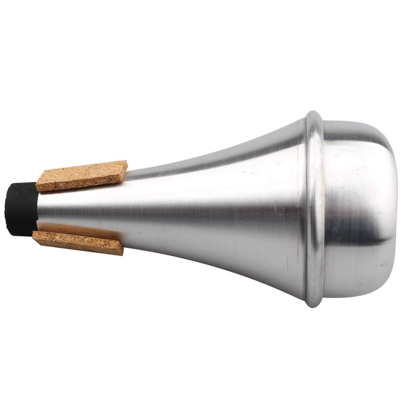 [AUSTRALIA] - Futheda Silver Lightweight Cork Strips Aluminum Alloy Practice Cup Trumpet Cornet Straight Mute Silencer Home Quietly Practicing Musical Instrument Accessories 
