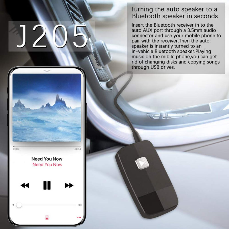 iDIGMALL Advanced Bluetooth 5.0 Receiver for Home Stereo HIFI Music Streaming, Mini Wireless Audio Adapter for Car Speaker with 3.5mm RCA Aux Jack, 16 Hours Playtime, Easy to Slide ON/OFF, Multi-Point