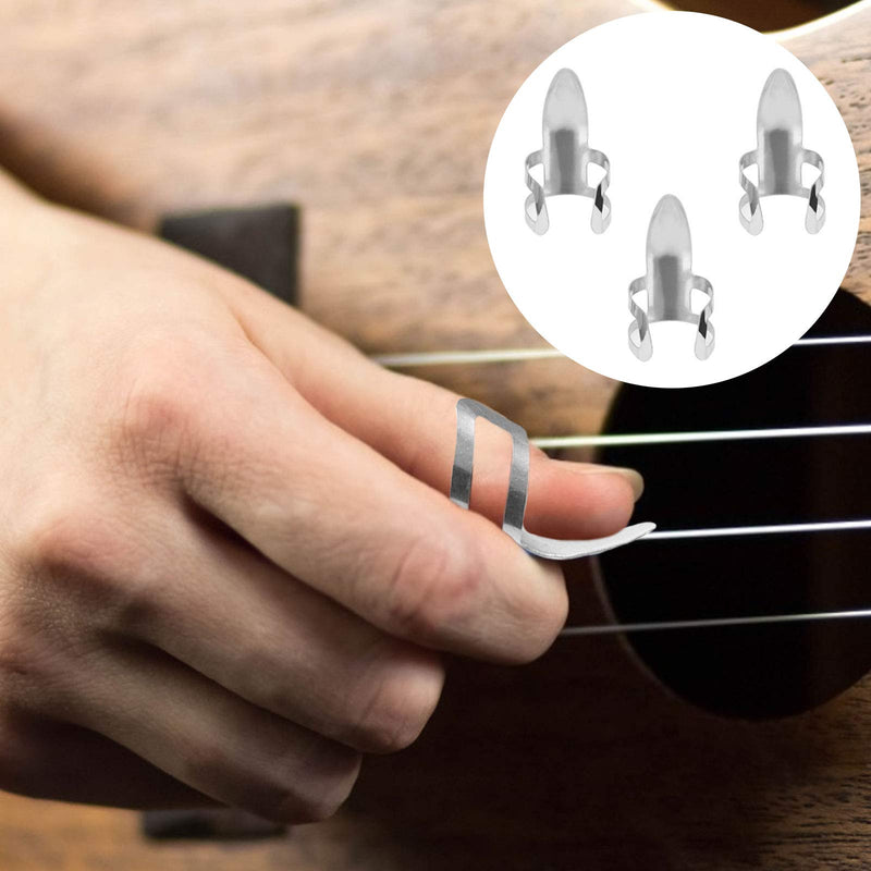 Guitar Finger Picks with Transparent Box, Stainless Steel Thumb Picks Middle Finger Picks, Adjustable Plectrum Thumb Middle Finger for Acoustic Guitar, Banjo, Bass, Ukulele,15 Pcs