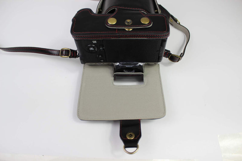 X-T4 Case, BolinUS Handmade PU Leather Fullbody Camera Case Bag Cover for Fujifilm Fuji X-T4 XT4 with 16-80mm 18-55mm 18-135mm 10-24mm 16-50mm Lens Bottom Opening Version (Black) Black