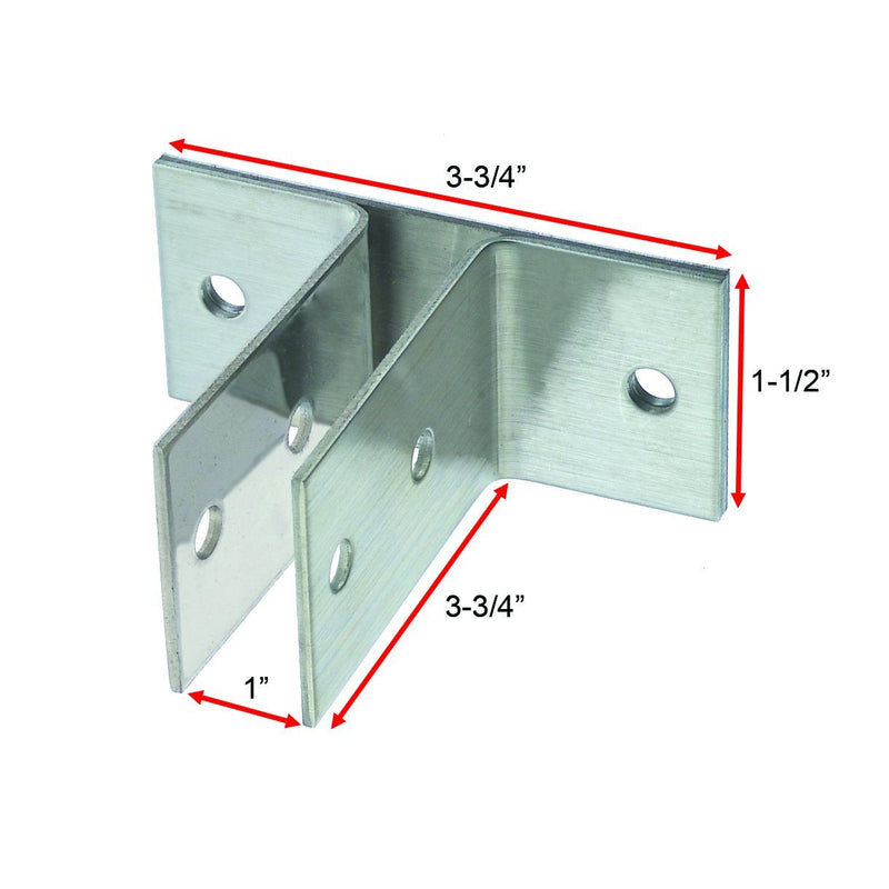 Harris Hardware 11289 Two Ear Stamped Stainless Steel Urinal Bracket 1-Inch Panel Thickness 3-3/4-Inch Bracket Height 3-3/4-Inch Base Length 1-1/2-Inch Base Width,