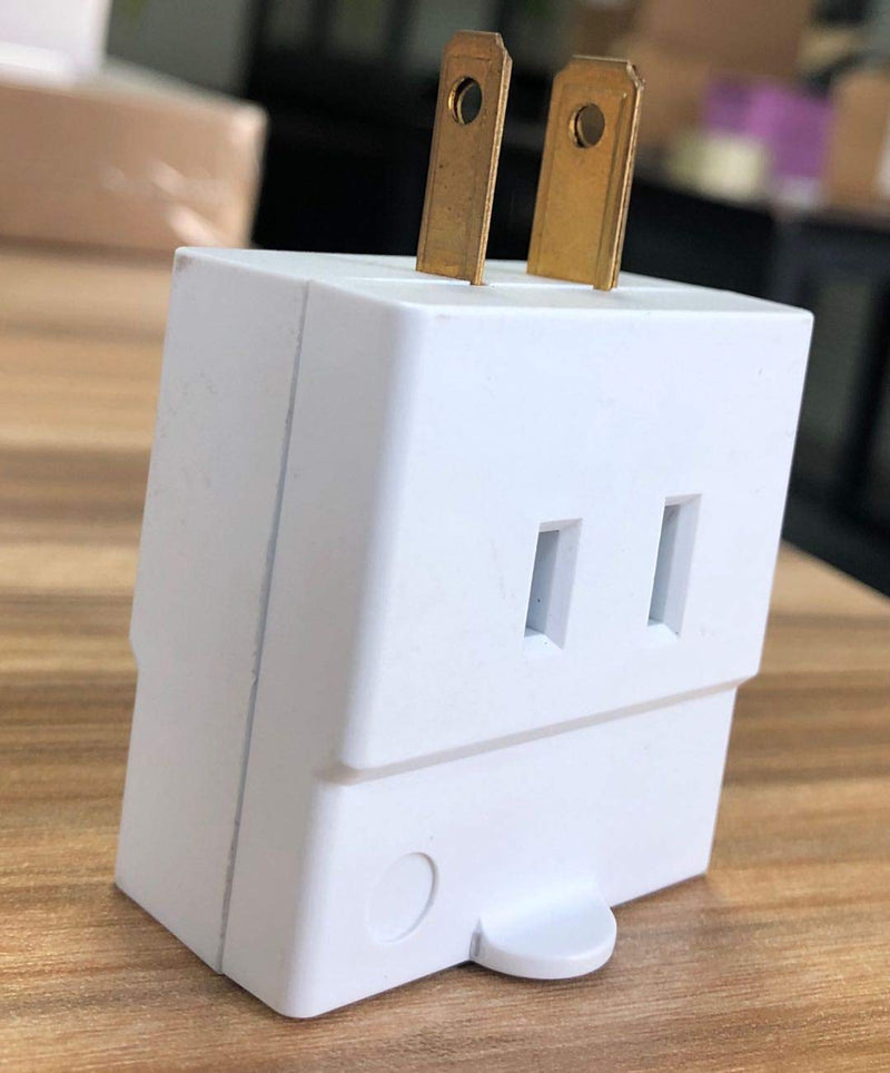 Oviitech Single Receptacle to 3 Outlet Cube Wall Tap,Plug-In Triple Outlet Polarized Adapter,White(4 Pack)