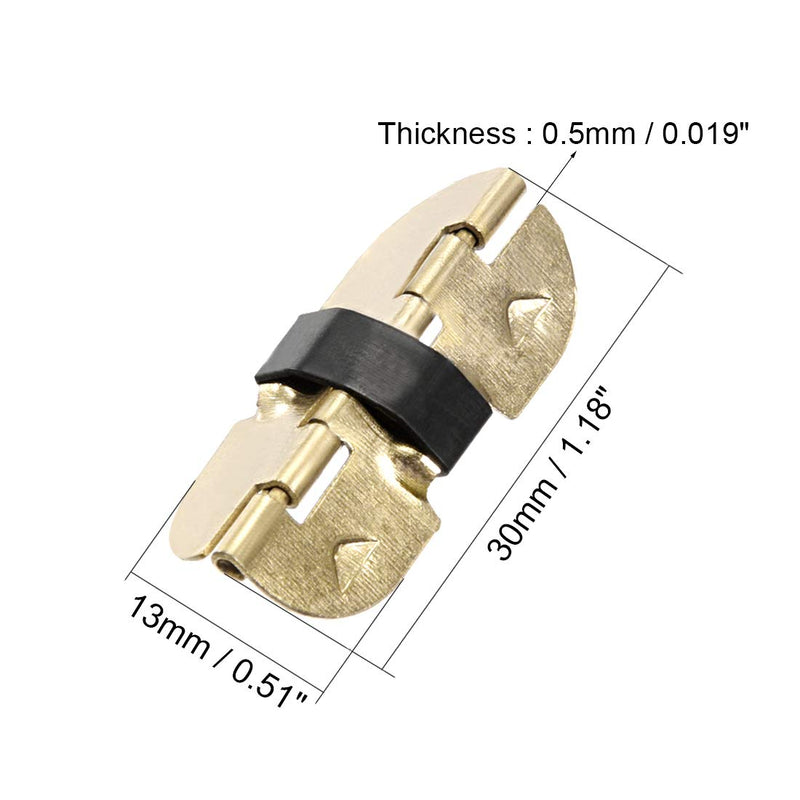 uxcell Spring Loaded Hinges for Glasses Case Jewelry Wooden Box 30mm Length 50pcs