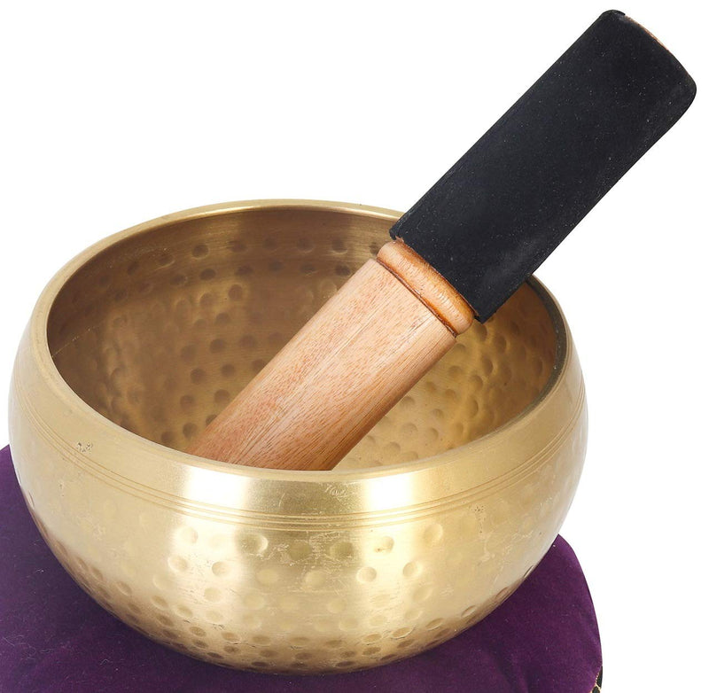 Orien Craft 4 to 4.4" inch Tibetan Singing Bowl Set- Himalayan Meditation Sound Bowl Chakra to Lowers Anger and Blood Pressure, Improves Circulation, Promotes Stillness, Happiness and Well Being