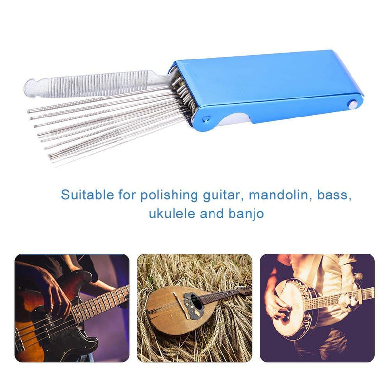 Alomejor Guitar Polish Tool 13+1 Guitar Fret Wire Sanding Stone Protector Kit Radian Polishing DIY Luthier Tool